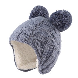 Zsedrut Winter Baby Boy Hats Pompom Baby Beanie for Girls Fleece Newborn Infant Toddler Beanie (0-6 Months, Navy)