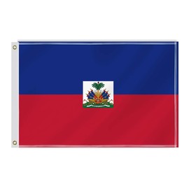 60×90 CM Haiti Flag,2×3 FT Haitian Decor,Double Side Digital Printed 150D Polyester Banner With Canvas Header Brass Grommet