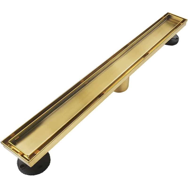 Neodrain 32-Inch Gold Linear Shower Drain, 2-in-1 Flat & Tile