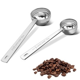 Safring Coffee Scoop Set, Tablespoon Scoop 2 Pc Set (1 Tbsp & 2 Tbsp), Stainless Steel Measuring Spoons for Ground Coffee with Long Handles, for Tea, Sugar, or Flour