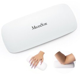 MelodySusie Nail Arm Rest, Portable Manicure Hand Rest, Professional PU Leather Nail Hand Rest Stand for Acrylic Nails, Nail Hand Pillow for Nail Tech Manicurist, Travel Salon Home, White