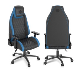 Atlantic Dardashti Gaming Chair - Commercial Grade, BIFMA X5.1 Tested, Next-Gen Ergonomic, Race Car Inspired Black with Blue Accent, PN78050355
