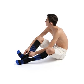 MERSADA Compression Men's Knee Socks Compression Knee Socks Stripes, Black, Dark Blue