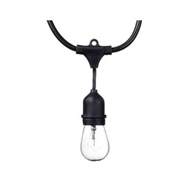 Globe 24 Feet 80 Lumens S14 Dublin LED Vintage String 12 Bulb Light Set, Includes 12 Sockets, Plug in, Black Cord and Bulbs for Indoor and Outdoor Use