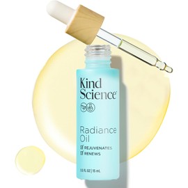 Kind Science Aceite Facial Iluminador - Hidratante Con Vitaminas E, C Y A, Bakuchiol, Aceite De Jojoba Y Moringa - Antiedad Para Una Piel Fresca Y Luminosa - Vegano, Sin Parabenos, Libre De Crueldad A