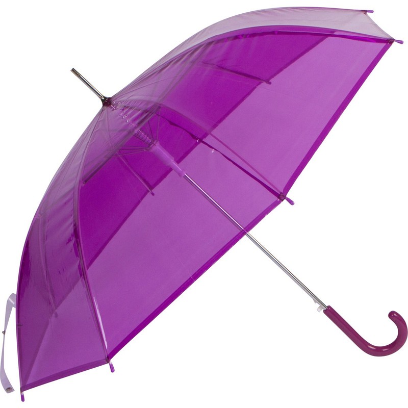 10pk Purple Auto Open Transparent Umbrellas