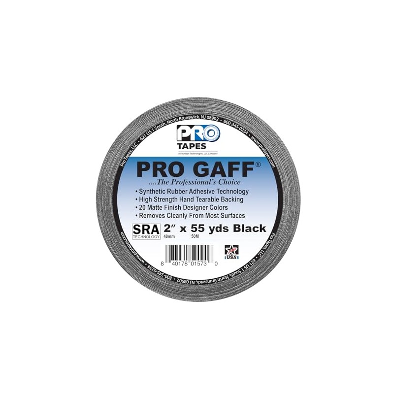 Pro Tapes Gaffer, color Negro, 2"