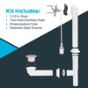 EZ-FLO 1-1/2 Inch Trip-Lever Bath Tub Drain Kit, 2-Hole Overflow