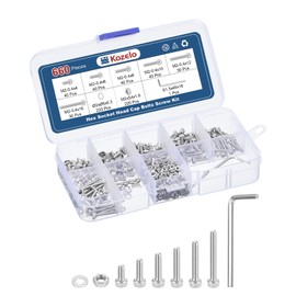 Kozelo 660 Pieces M2 Allen Socket Head Screws Nuts Assortment Kit - [M2x4/6/8/10/12/16mm] 304 Stainless Steel Allen Socket Drive for 3D Printer with Allen Key