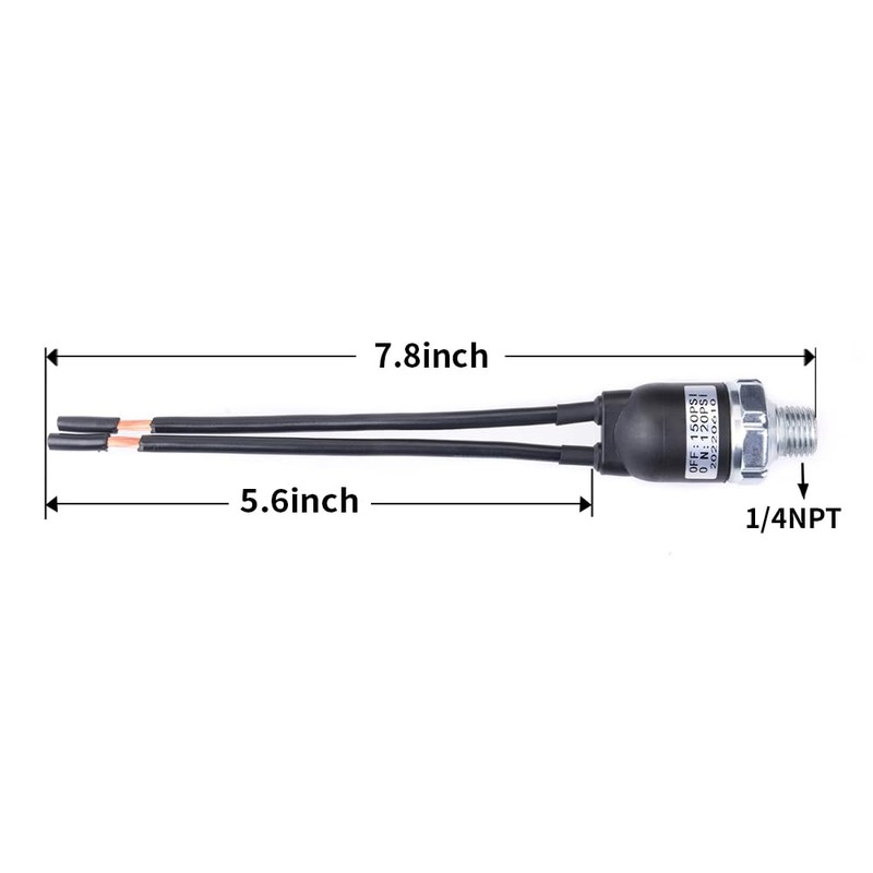 120-150PSI 1/4"-18 NPT Air Pressure Switch 24V 12V Air Compressor