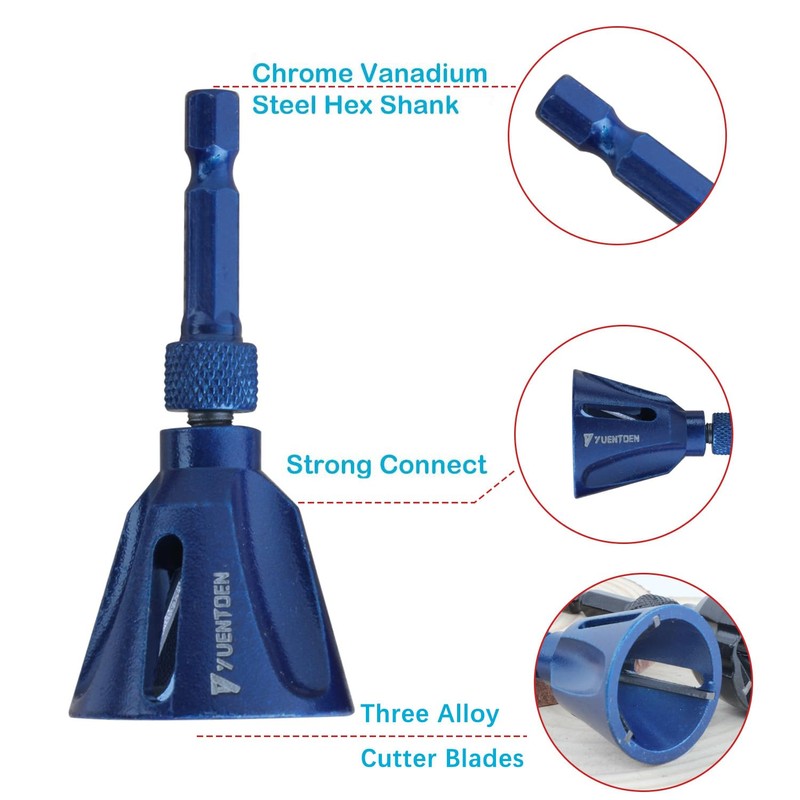 Yuentoen Deburring Chamfer Tool with Sharp Tungsten Carbide Blades, Fast