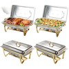 Chafing Dish Set with Gold Frame, 9 Qt Stainless Steel