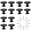 Jinlaili 12PCS Cabinet Knobs Black,Round Drawer Knobs,Single Hole Drawer Pull