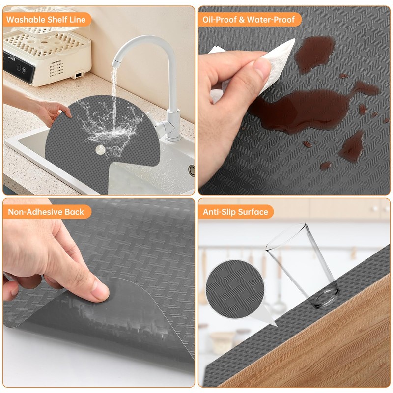 Lconvicely 2 Pack 26In Lazy Susan Shelf Liner, Upgraded Composite