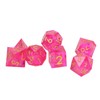 7PCS Polyhedral Dice Clear Numbers Pointed Edges Resin Dice Set