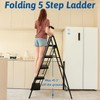 Double Elite Step Ladder 5 Step Folding, Sturdy 330 Lbs