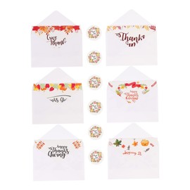 MAGICLULU 12pcs Blank Greeting Cards Set with Envelopes Stickers Thanksgiving Blessing Cards Random Style