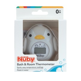 Nuby Penguin Bath & Room Thermometer - Quick & Easy - Digital Display -0+ Months