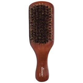 Diane Reinforced Boar Bristle Curved Club Wave Brush for Men and Barbers – Medium Bristles for Thick and Curly Hair – Use for Detangling, Smoothing, Wave Styles, Restore Shine and Texture