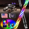 Nilight 2PCS 2FT RGB LED Whip Light with Extra Stop