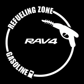 RAV4 Tank Cover Sticker Fuel Lid Car Fuel Outlet Decal Universal Heat Resistant Fashion 1 Piece (White, RAV4)