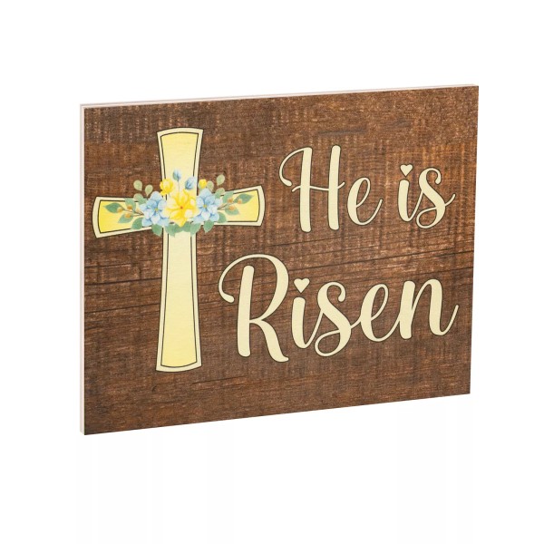 JennyGems Easter Decorations, He Is Risen Christian Sign, Religious Easter