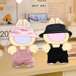 Clothes for labuu, 2-Piece 17cm Clothes & Hat Set for labuu, Exquisite Accessories for labuu, Doll Accessories Only Clothes (No Doll) (Pink)