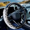 JDDRY PVC Leather Steering Wheel Cover, Leopard Steering Wheel Protector,