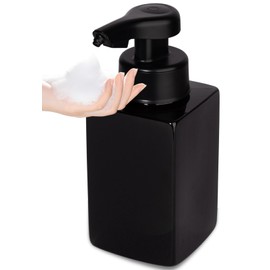 Automatic Foaming Soap Dispenser Touchless Foam Hand Soap Dispenser Rechargeable Auto Dish Pump Bottle for Bathroom Kitchen Sink, Black