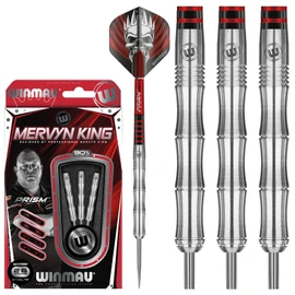 WINMAU Mervyn King Signature Edition 26 Gram Professional Steeltip Tungsten Darts Set with Flights and Stems (Shafts)