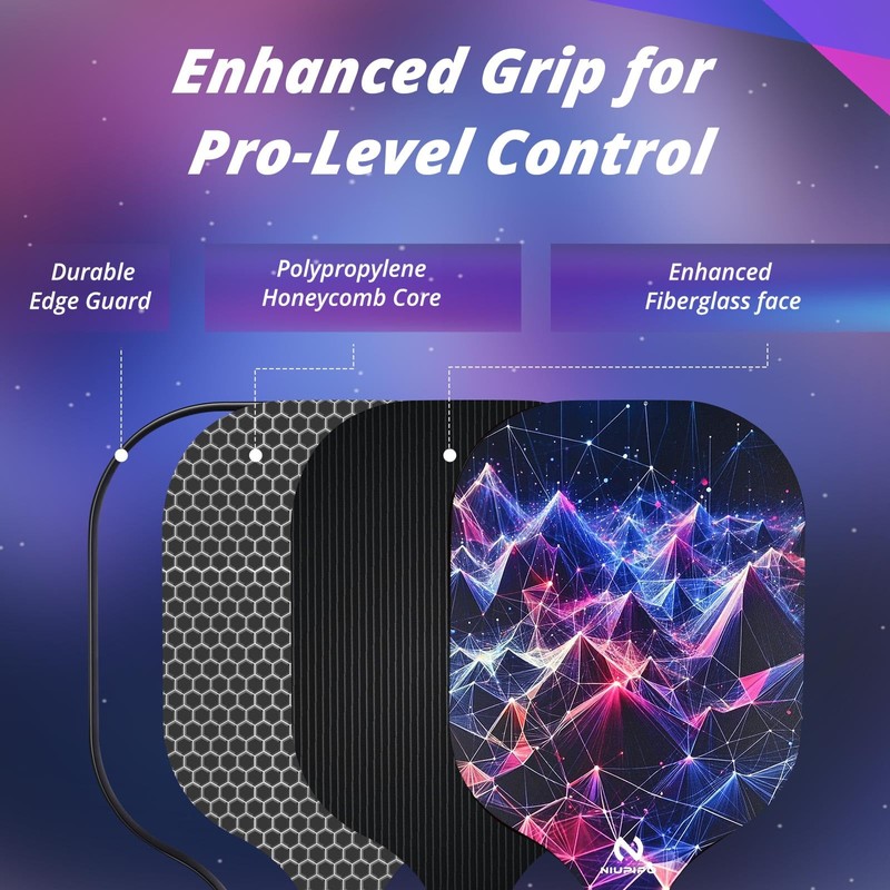 niupipo 2024 Pickleball Paddles, Lightweight Pickleball Rackets w/Fiberglass Surface,Fiberglass Pickleball