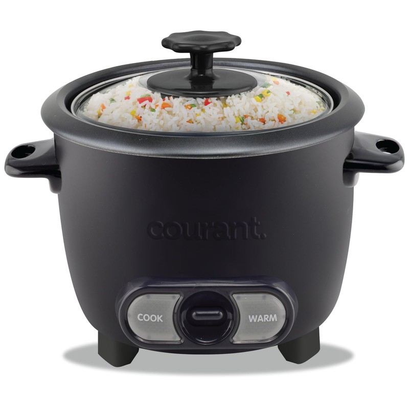 Courant Rice Cooker 8-Cup (Cooked), Removable Non-Stick Bowl, One Touch