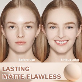 FeiCuiYun Oil Control Matte Perfection Face Powder Compact For Women, Matte Smooth Flawless Setting Powder Makeup, Polvo Compacto De Maquillaje, Waterproof Long Lasting, 0.35Oz,(Nude Translucent, 1)