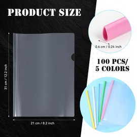 Mimorou 100 Pcs Clear Report Cover with Sliding Bar 50 Sheet Capacity Presentation Binder Transparent Resume Folder Plastic Report Folder for File Report School Office(Novetly Color,Water Drop)