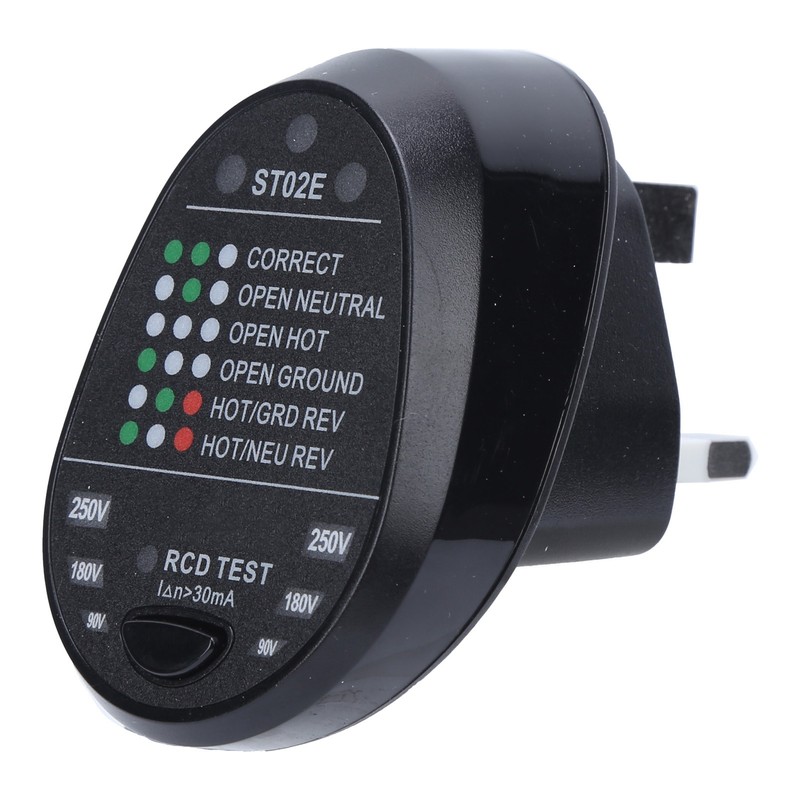 ST02E Socket Tester with LED Display Power Polarity Detector for