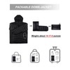 Men's Down Jacket Hooded Packable Down Puffer Jacket Lightweight Water-Resistant