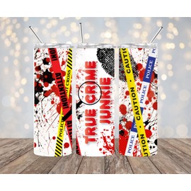 True Crime Junkie 20 oz Stainless Steel Tumbler Handmade