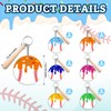 12 Pcs Baseball Acrylic Keychains with Mini Wooden Bats, Ice