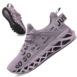 JointlyCreating Tenis antideslizantes para correr para mujer, tenis deportivos, zapatos deportivos para caminar, Lila Claro, 8 US