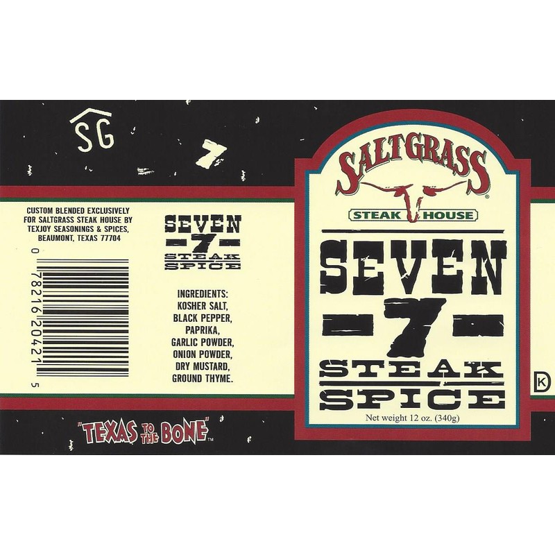 Saltgrass 7 Spice Steak Seasoning 12oz Container (Pack of 6)