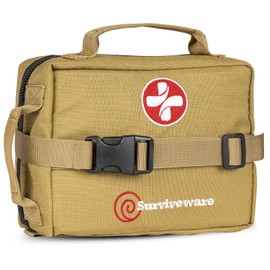 Surviveware 119 Pcs Comprehensive Premium Survival First Aid Kit - Medical Emergency Kit for Travel Camping Gear, Home Essentials & Outdoor Emergencies - HSA & FSA Eligible Survival Kit