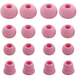 BLLQ Replacement Silicone Ear Tips Ear Buds Ear gels for Beats by dr dre Powerbeats 3 Wireless Stereo Earphones - 16PCS 8 Pairs with 4 Size Options （Pink）