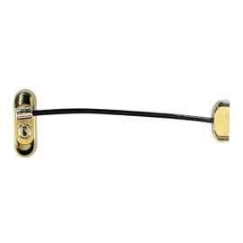 UAP Window Restrictor with Key - Window Safety Locks with 20cm Cable, Window Locks for Child Safety, Security Window Limiter Restrictor for All Types of Windows (4 Locks, PVD Gold - Black Cable)