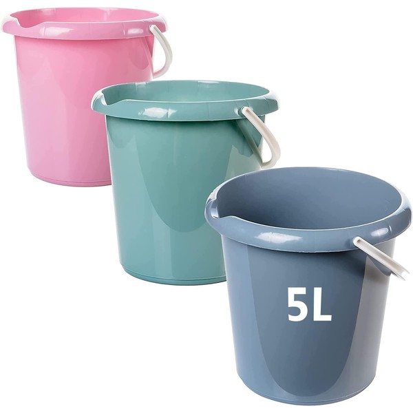 Teo Model Teo Cleaning Bucket, 5 Litres, Pack of 3