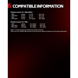 Torchbeam Rear Brake Caliper for Kia 2005-2010 Sportage, Hyundai 2005-2009 Tucson, Kia 2006-2010 Optima, Hyundai 2006-2008 Sonata 2.4L, Rear Left or Rear Right Caliper Replace # 19B3101