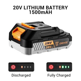 DEKO 20V Cordless Power Drill Set ‚Äì Compact & Electric Drill Kit with 1500mAh Battery, Charger Bits Ideal for Home DIY & Professional Use  Portable Variable Speed Springtok:_red