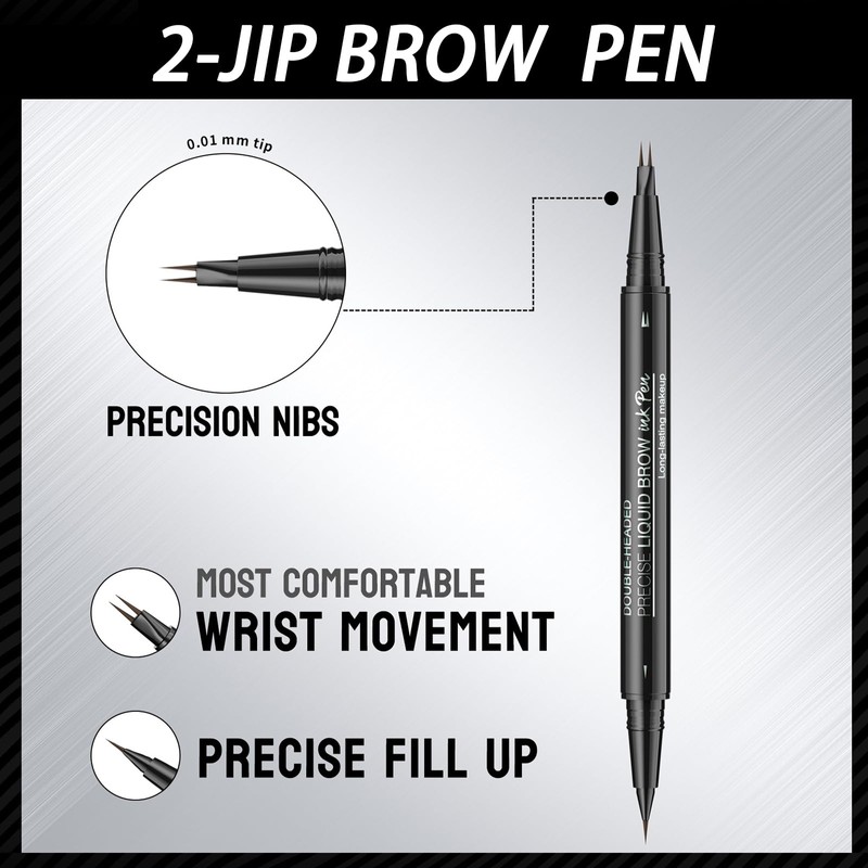 2-in-1 Dual-Ended Microblading Eyebrow Pen - Waterproof with Micro-Fork-Tip &