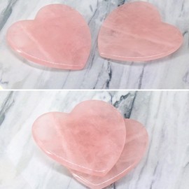 Rosenquarz Herz Groß Kristalle Heilkristalle 60x60mm,Naturliches Herz aus Stein Rosenquarz,Rose Quartz Herz - Heilkristalle, Geschenk für Frauen an Valentinstag,Geburtstag & Thanksgiving