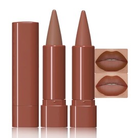 BINGBRUSH Matte Longwear Lipstick and Lip Liner Set, 2-in-1 Gradient Lip Combo Soft Lightweight (2pcs-01#Warm Brown&04#Sienna, 2 Count (Pack of 1))