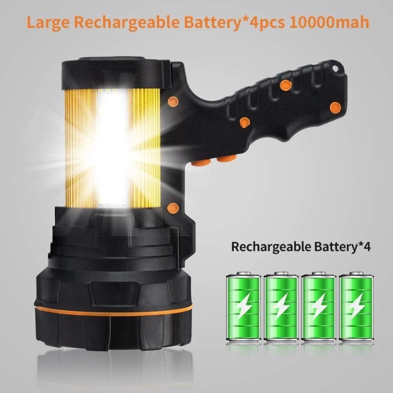 GEPROSMA Powerful 6000 Lumens Rechargeable Spotlight Flashlight For Outdoor And
